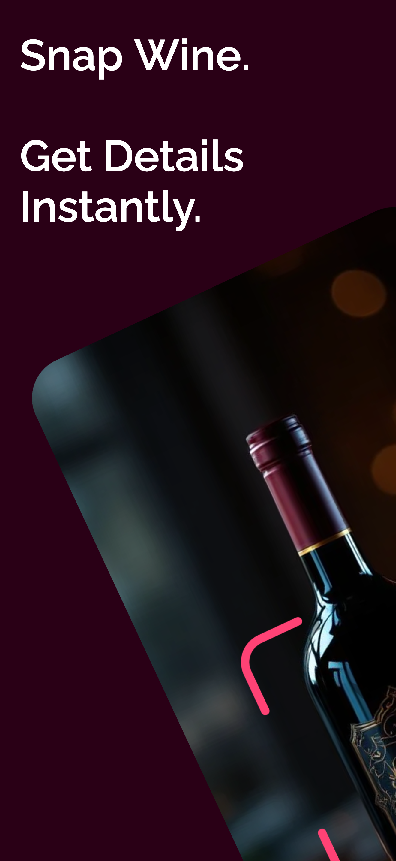 Wine scanning feature showing instant identification